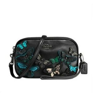 NWT Coach Butterfly Applique Crossbody Clutch